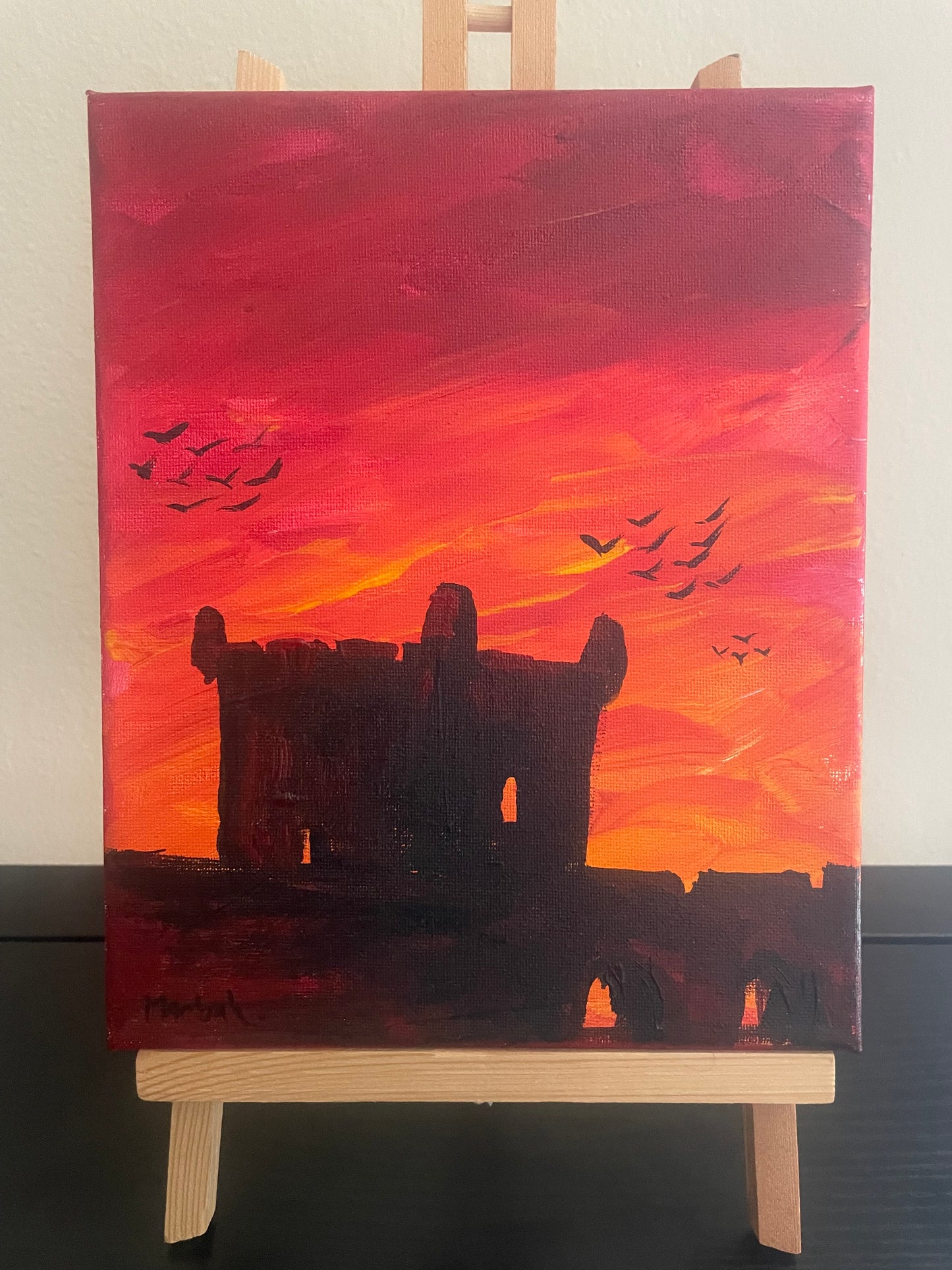 Sunset Original painting acrylic on canvas 8”/10”