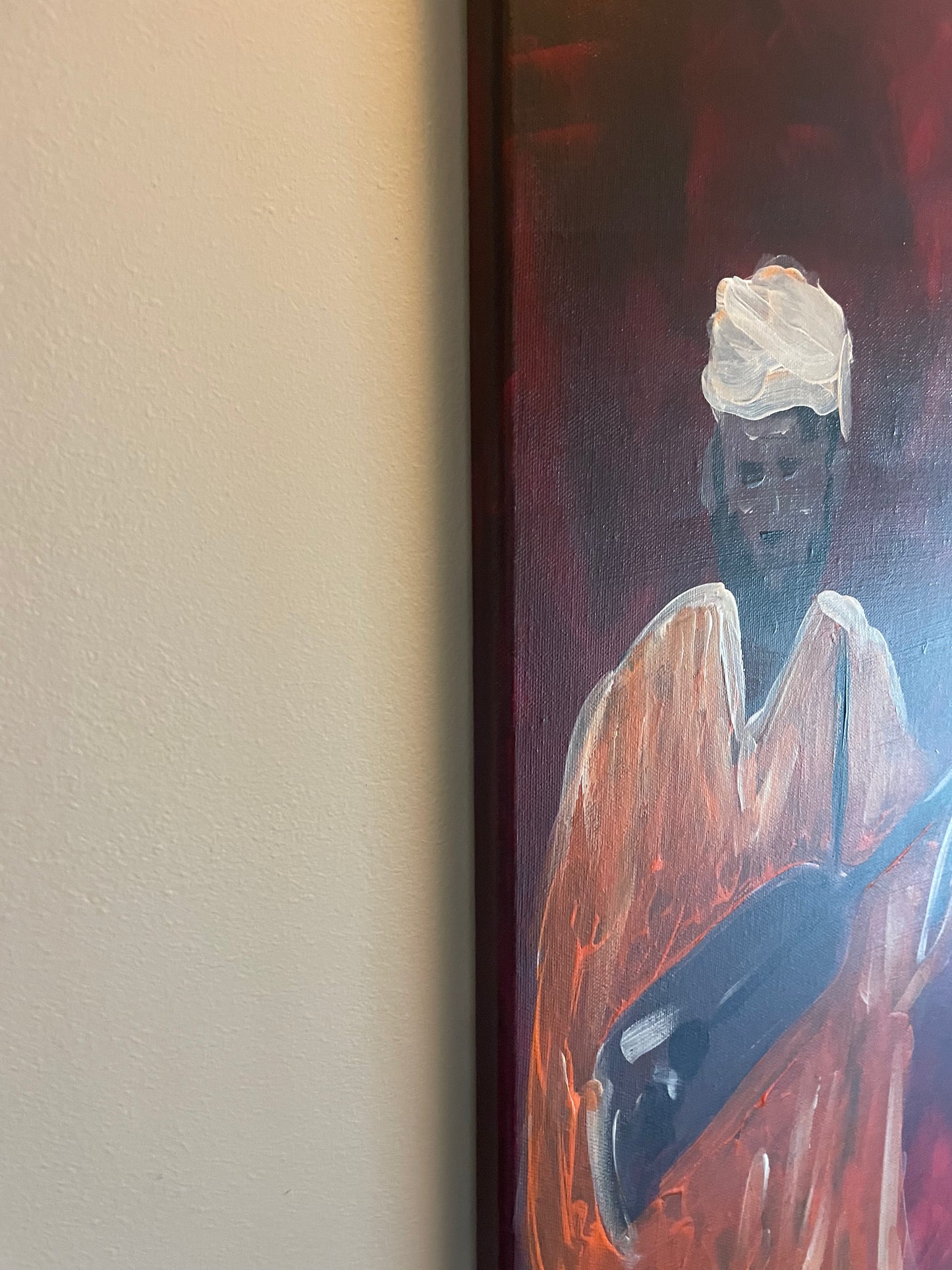 Original painting acrylic on canvas Moroccan Gnawa music size 24”/30”